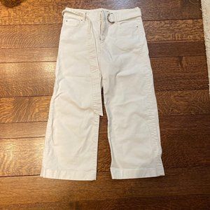 Wide Leg White Summer Pants (Capri Length)